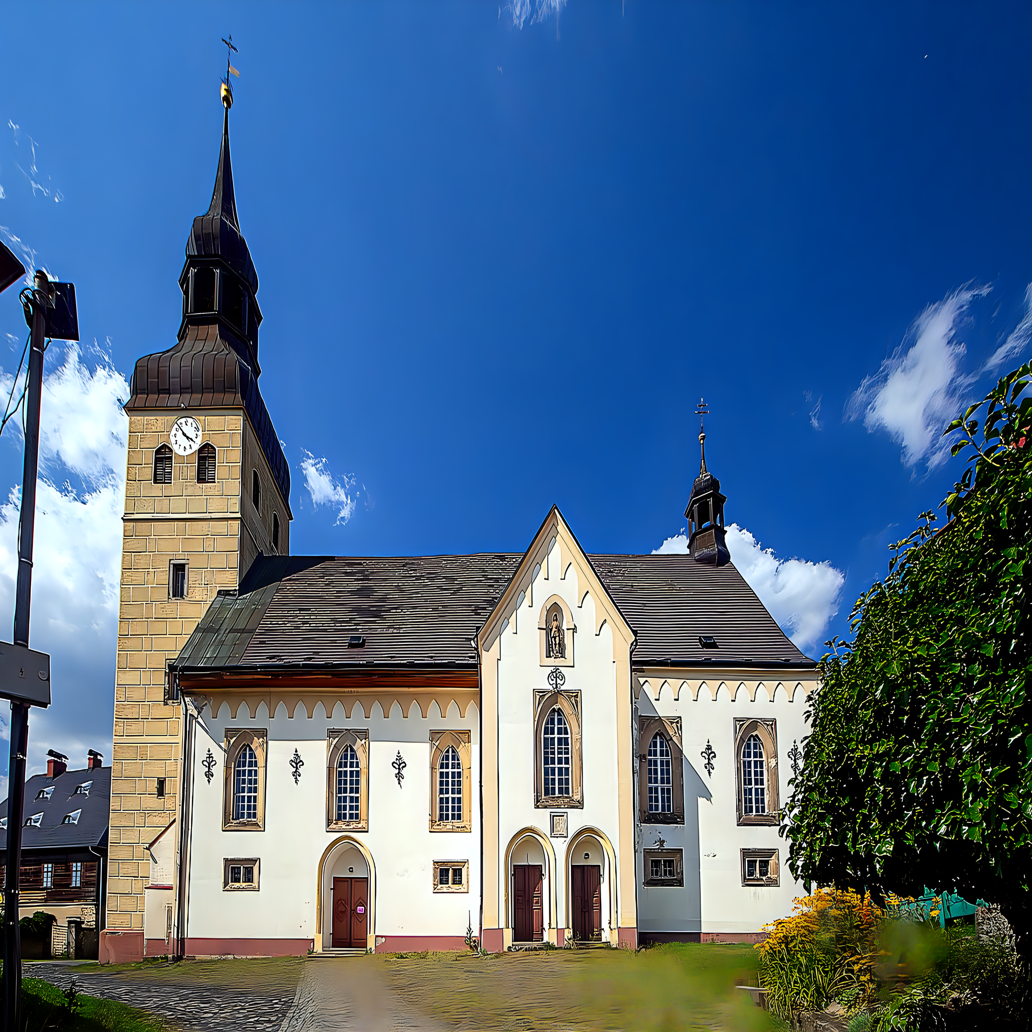 
<span>Kostel svatého Jiří v Chřibské</span>
