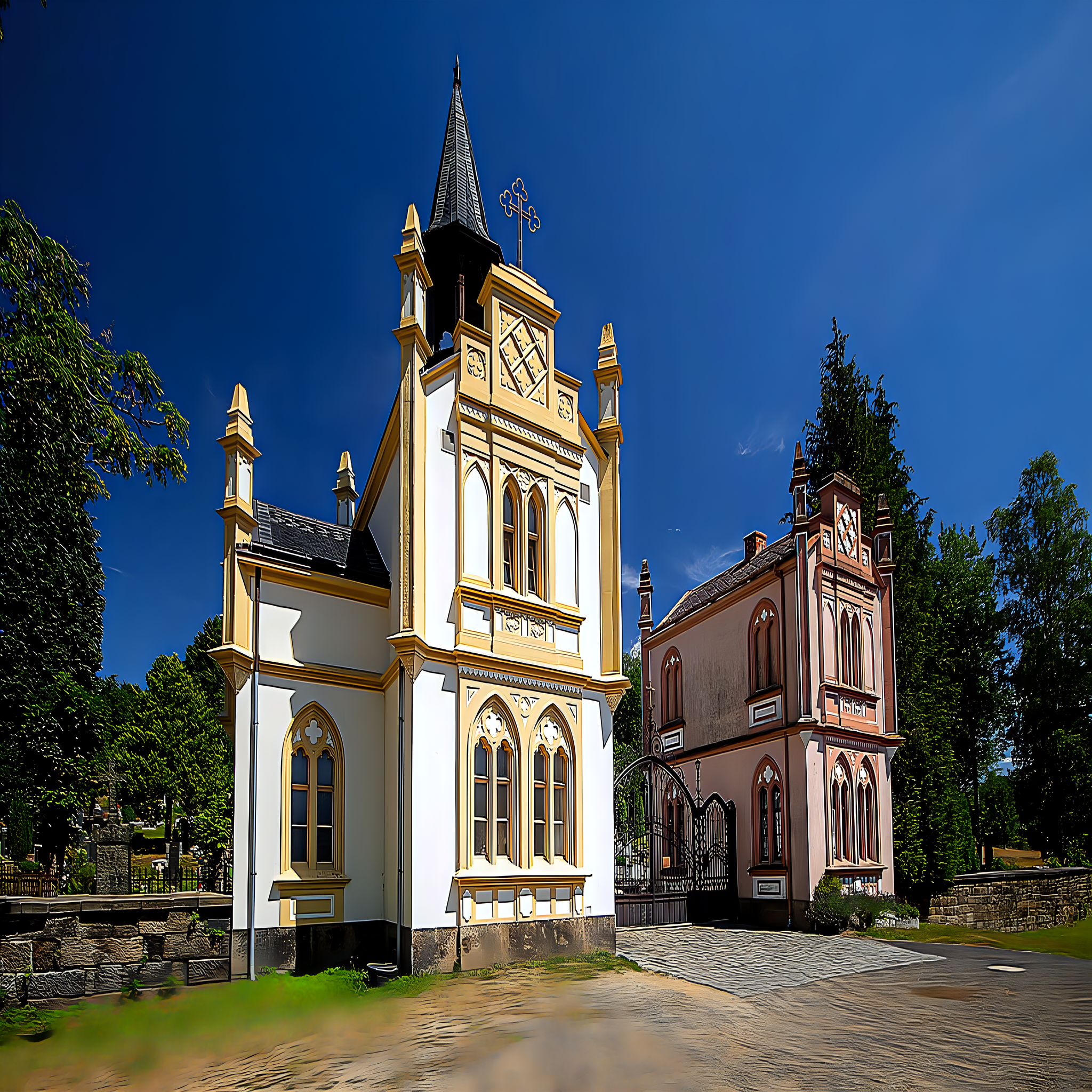 
<span>kostel Nanebevstoupení Páně v Mikulášovicích</span>
