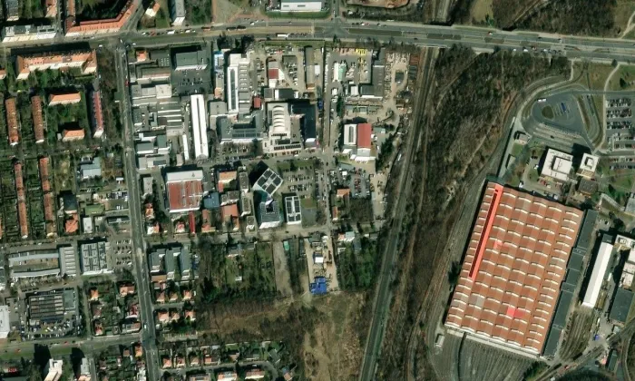 Červenkova kaple – letecký pohled