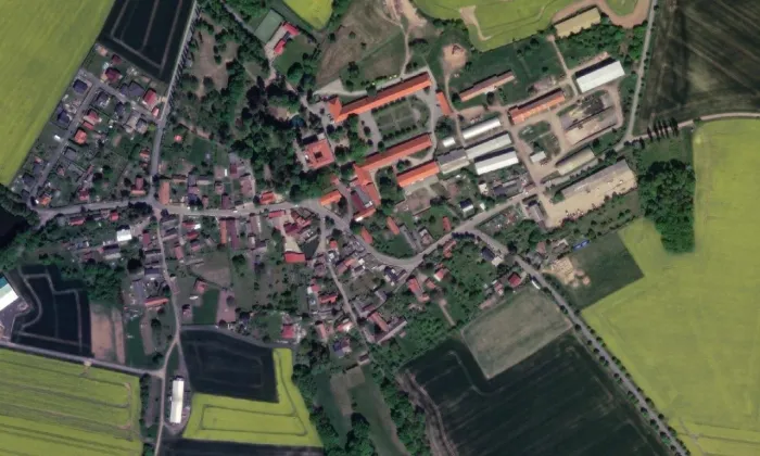 Úmonín – letecký pohled