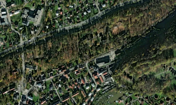 Areál Valašského muzea v přírodě – letecký pohled