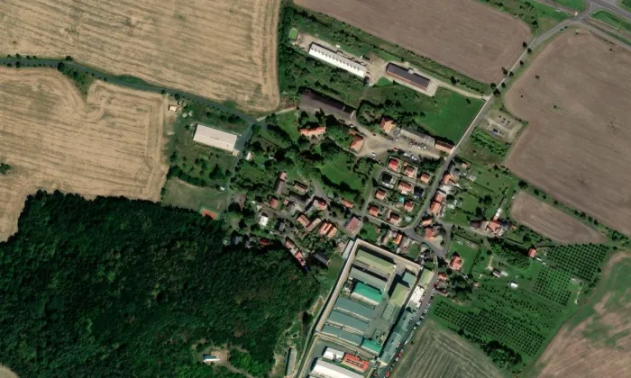 Bělušice – letecký pohled
