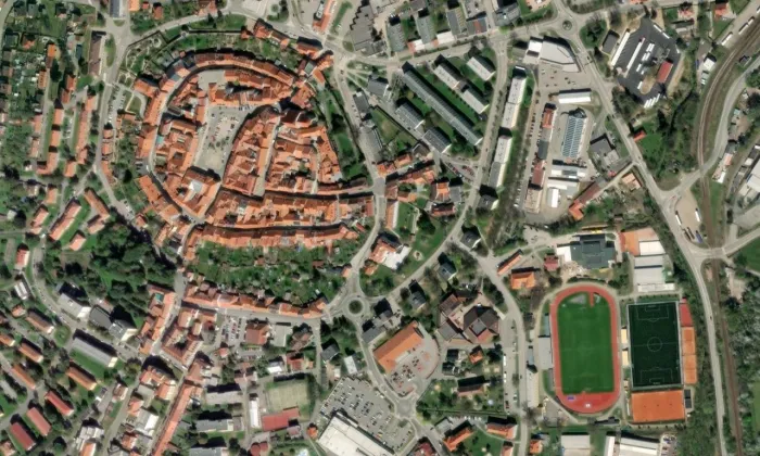 Bašta Helvít – letecký pohled