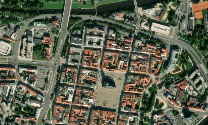 Biskupská rezidence v Plzni – letecký pohled