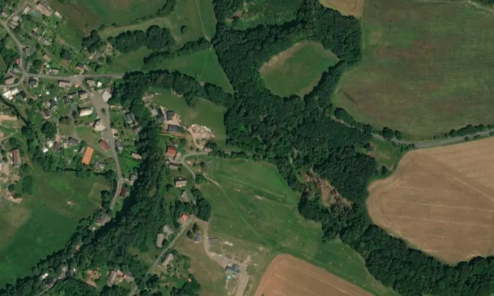 Boží hrob u Velenic – letecký pohled