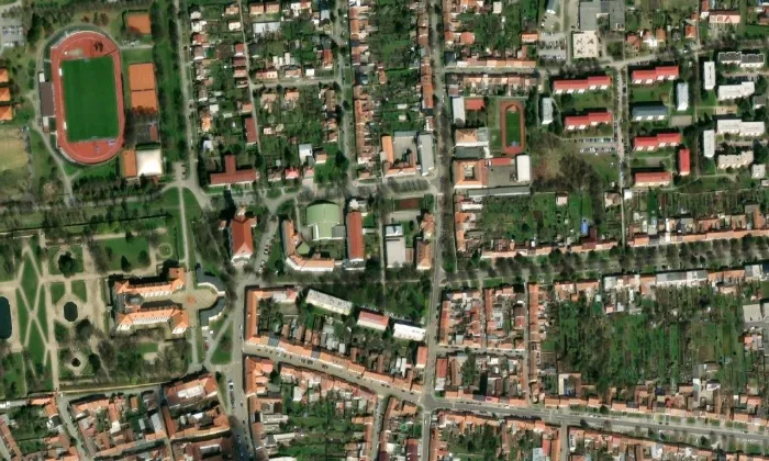 Boží muka svatého Vendelína – letecký pohled