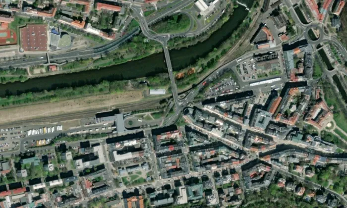 Budova Komerční banky – letecký pohled