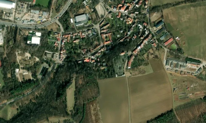 Butovický hřbitov – letecký pohled