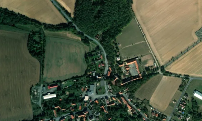 Chříč – letecký pohled