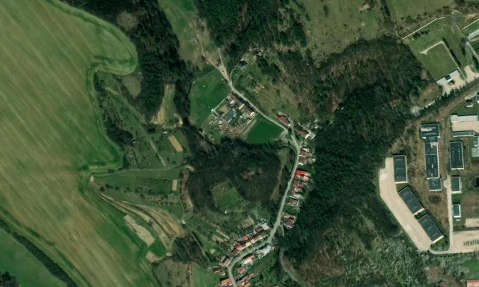 Dědice – letecký pohled
