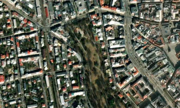 Dům E. Krickové – letecký pohled