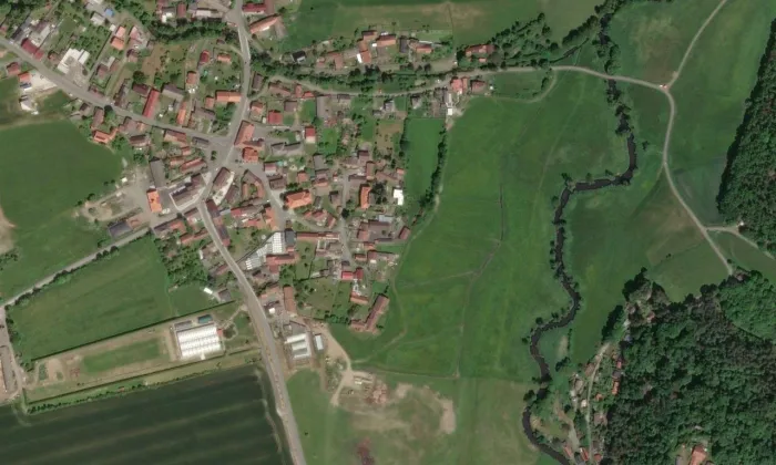 Dolany – letecký pohled