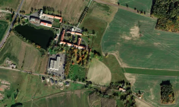 Drhovle – letecký pohled