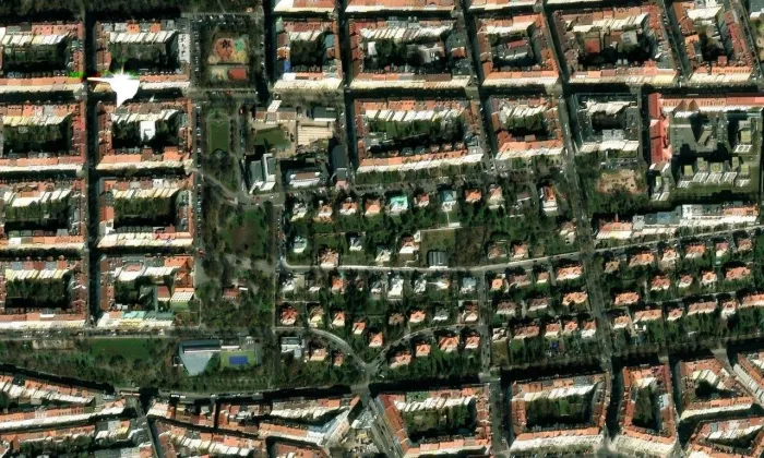 Dryákova vila – letecký pohled