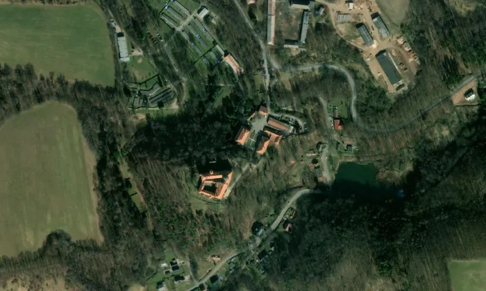 Grabštejn – letecký pohled