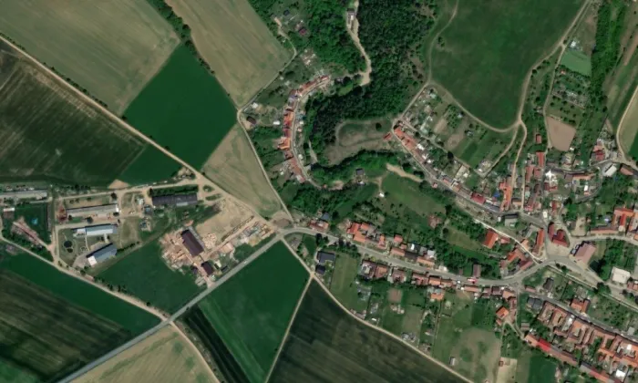 Hrádek Šance – letecký pohled
