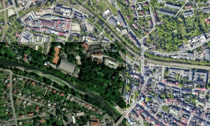 Hrad Těšín – letecký pohled