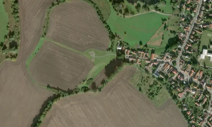 Hradiště Libice nad Cidlinou – letecký pohled