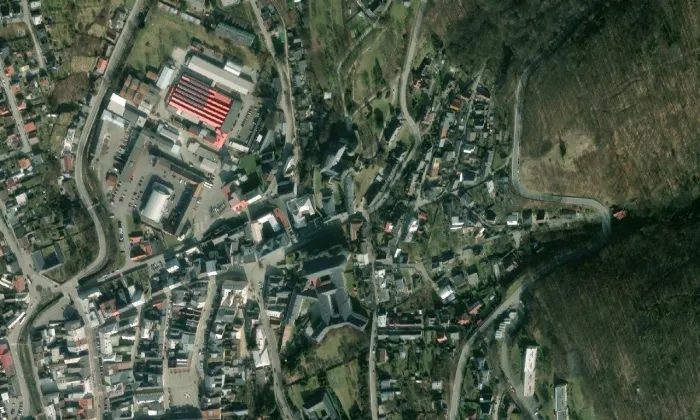 hradní kaple – letecký pohled