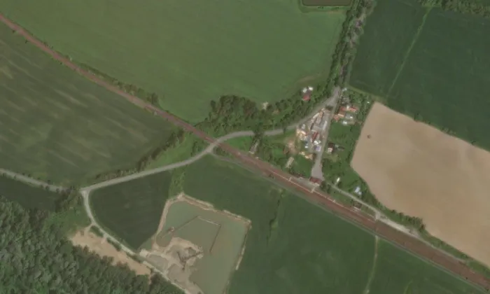 Hrobka rodu Baillou – letecký pohled