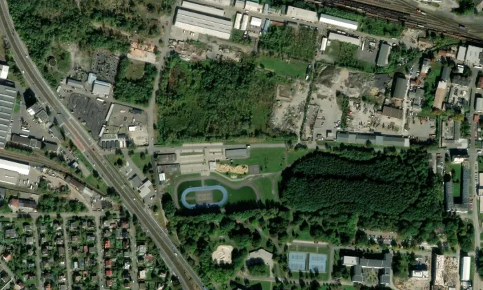 In-line park – letecký pohled