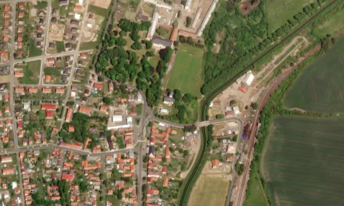 Křinecký most – letecký pohled