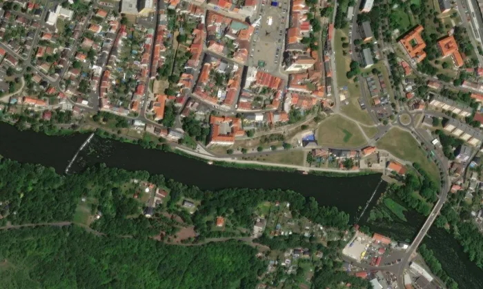 Kadaň – letecký pohled