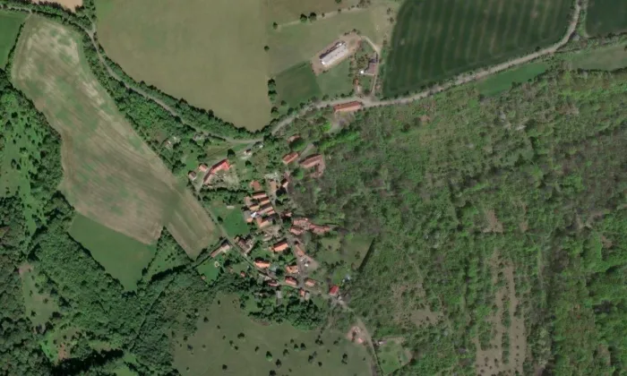kaple (Boreč) – letecký pohled