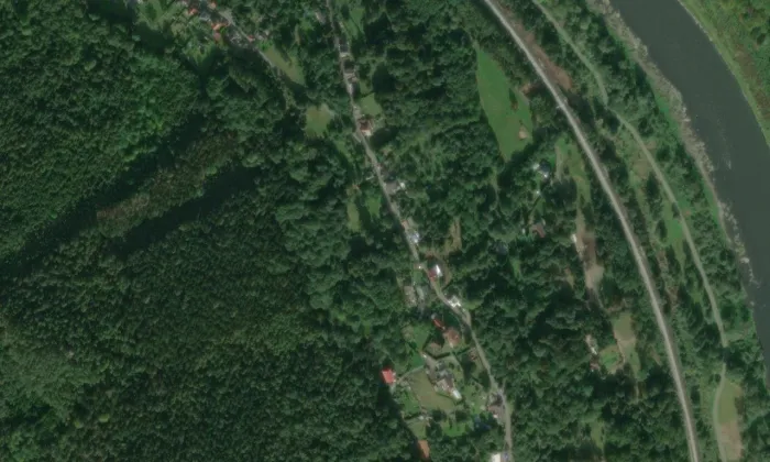 kaple Andělů Strážných (Děčín XV-Prostřední Žleb) – letecký pohled