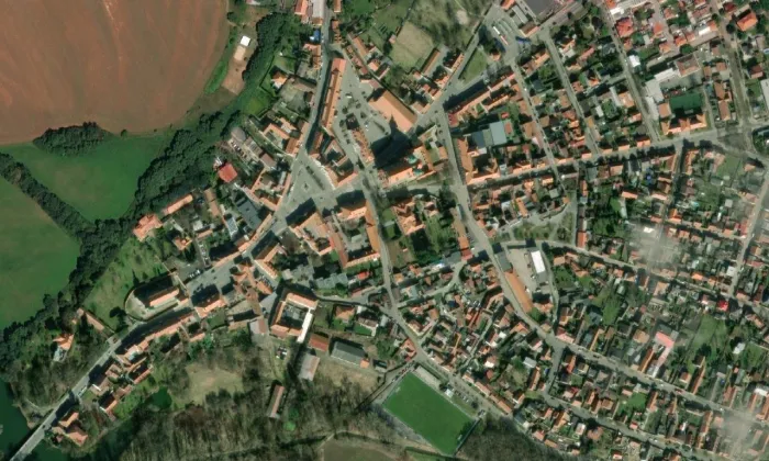 kaple blahoslaveného Karla I. – letecký pohled