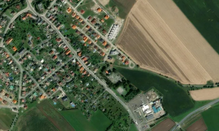 kaple Božského Srdce Páně (Solnice) – letecký pohled