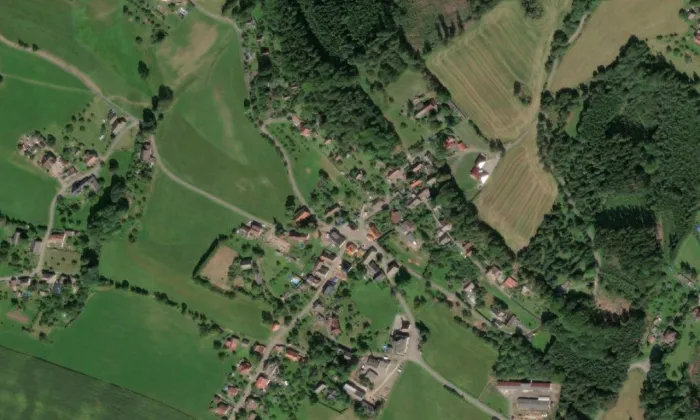 kaple Nanebevzetí Panny Marie (Bohdašín) – letecký pohled