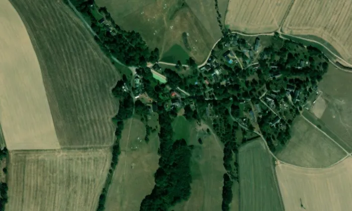 kaple Nejsvětější Trojice (Kohoutov) – letecký pohled