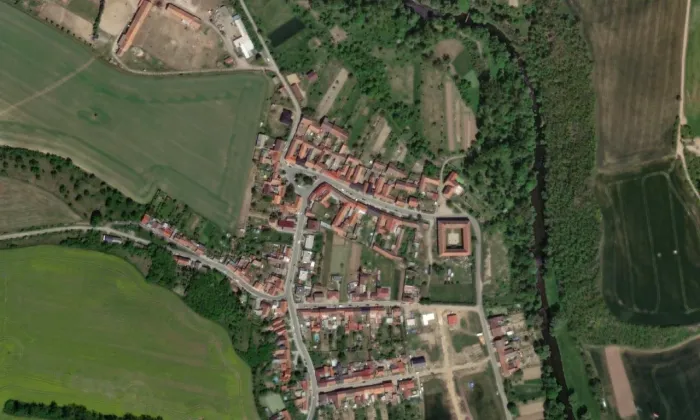 kaple Panny Marie (Hrubšice) – letecký pohled