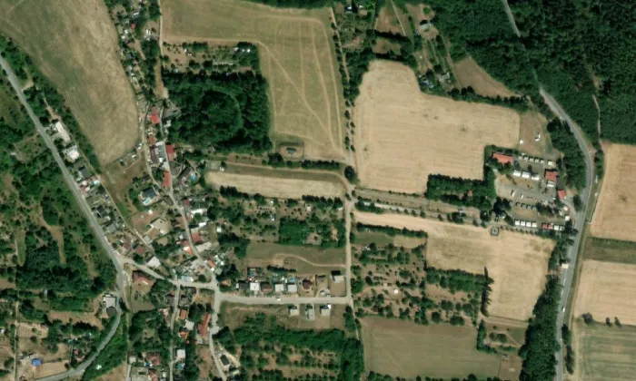 kaple Panny Marie Hlohové – letecký pohled