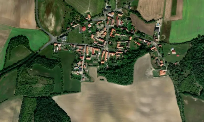 kaple svaté Anny (Nečichy) – letecký pohled
