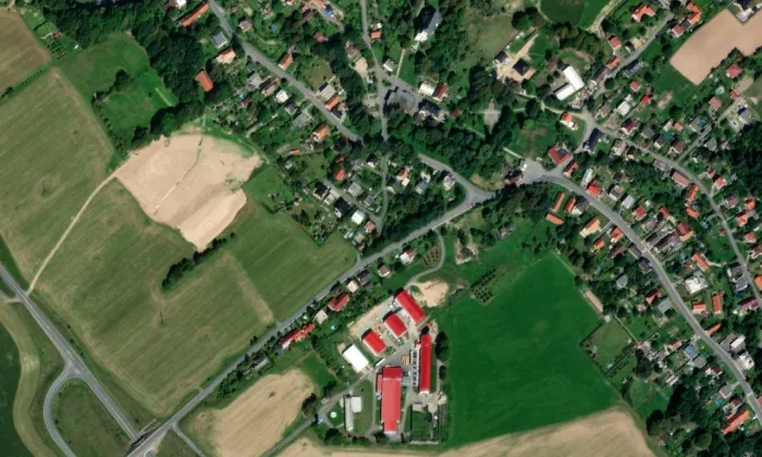 kaple svaté Anny (Studénka) – letecký pohled