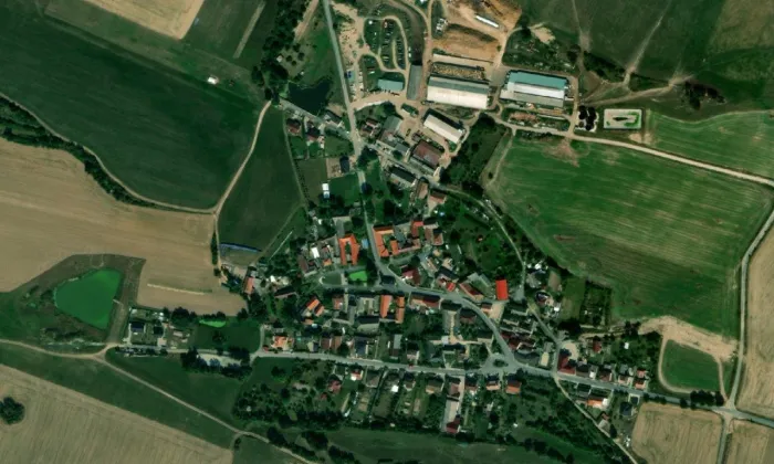 kaple svatého Antonína (Okřešice) – letecký pohled