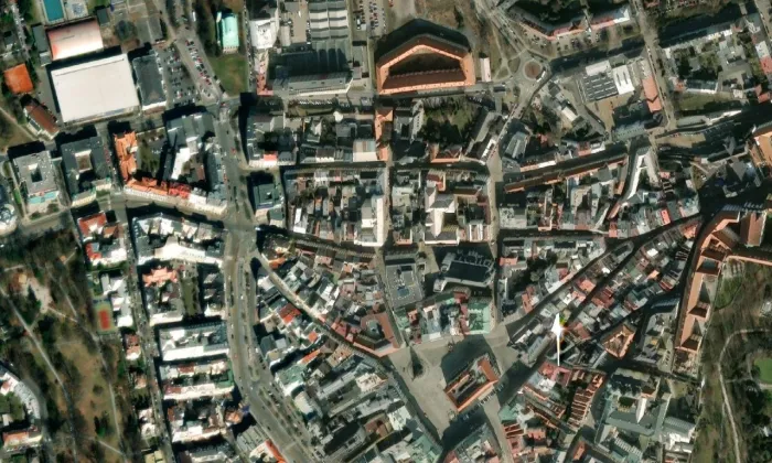 kaple svatého Cyrila a Metoděje (Olomouc) – letecký pohled
