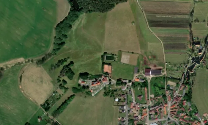 kaple svatého Erazima – letecký pohled