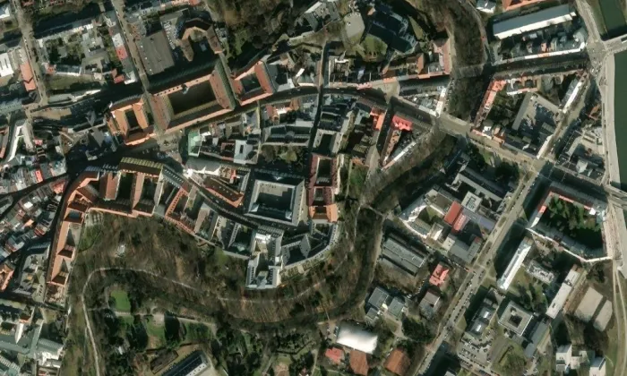kaple svatého Františka z Assisi (Olomouc) – letecký pohled