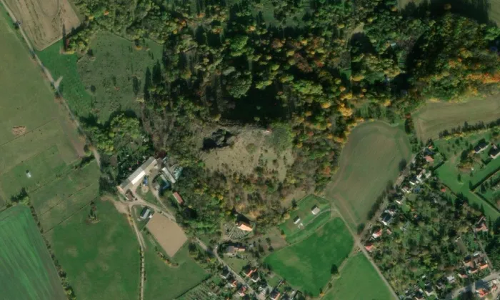 Kaplička svaté Magdaleny – letecký pohled