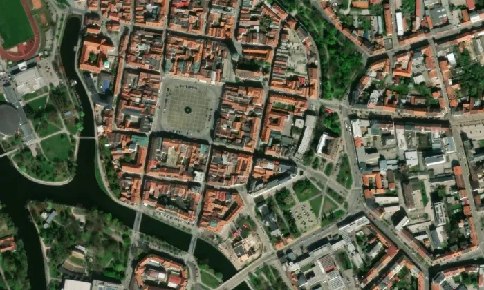 kapucínský klášter (České Budějovice 1) – letecký pohled