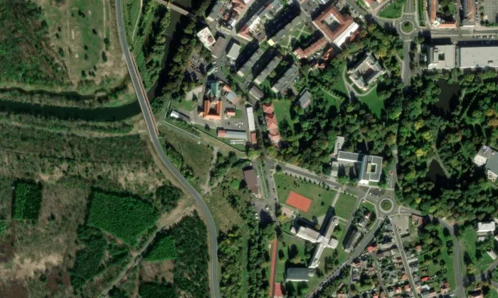 Kapucínský klášter (Sokolov) – letecký pohled