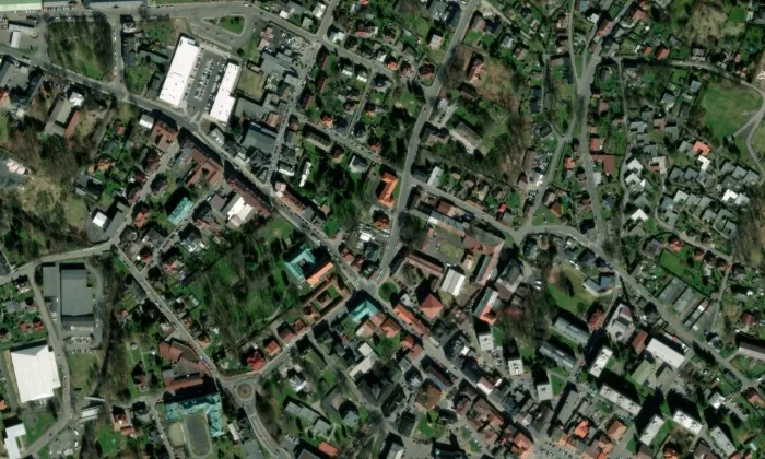 kapucínský klášter Rumburk – letecký pohled