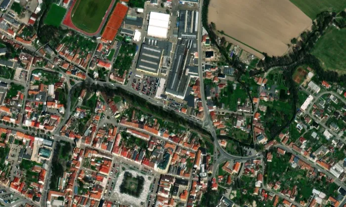 Klášterská bašta, Vysoké Mýto – letecký pohled