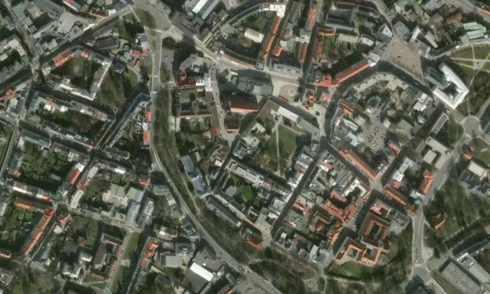 Konkatedrála Nanebevzetí Panny Marie – letecký pohled