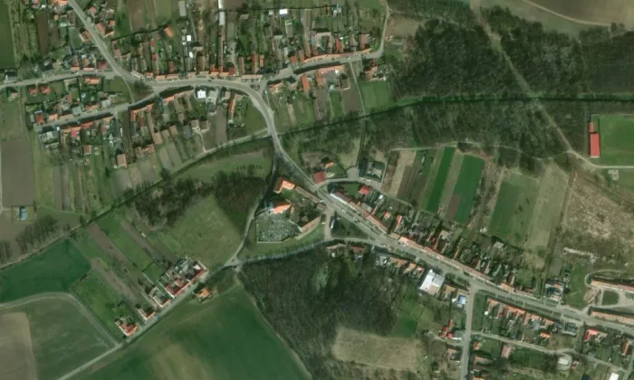 kostel Nanebevzetí Panny Marie (Oleksovice) – letecký pohled