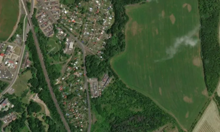 Kostel Narození Panny Marie (Kadaň) – letecký pohled