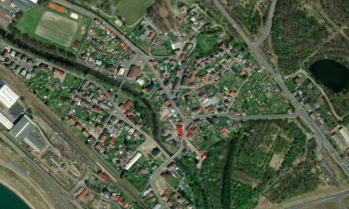 Kostel Neposkvrněného početí Panny Marie (Svatava) – letecký pohled
